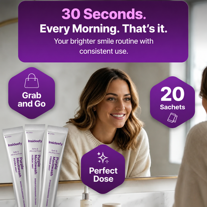 Insideefy-Purple Mouthwash - Sachets 20 Pack - Peroxide-Free - Alcohol Free - Vegan Mint